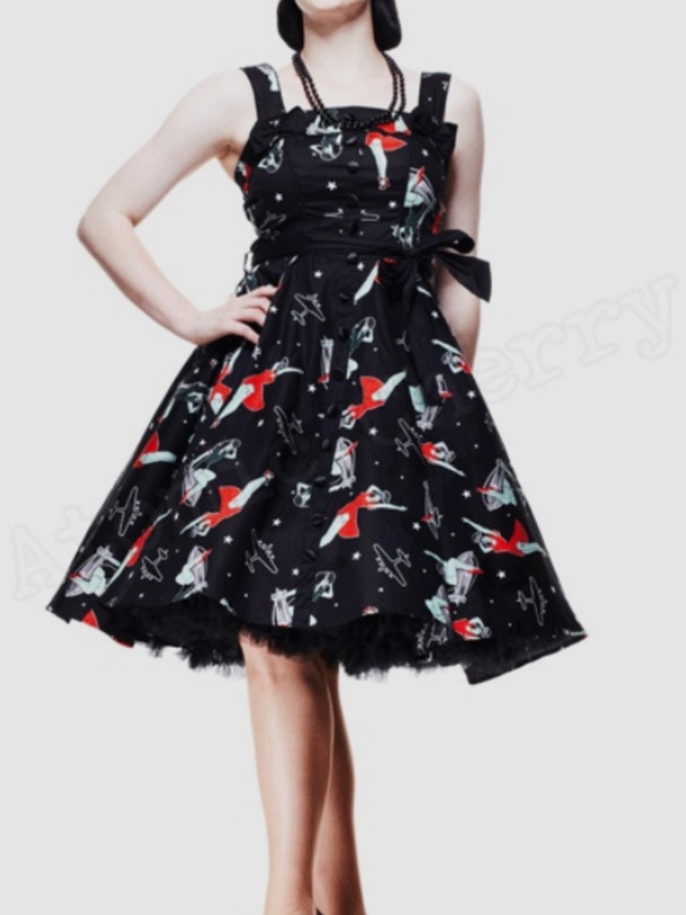 Hell Bunny WWII Zombie Swing Dress